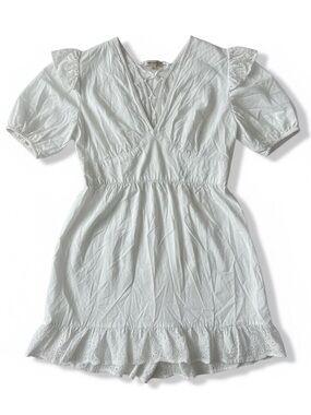 Violet Romance ASOS White Eyelet Cottagecore Boho Flowy Lace-Up  cotton Dress
